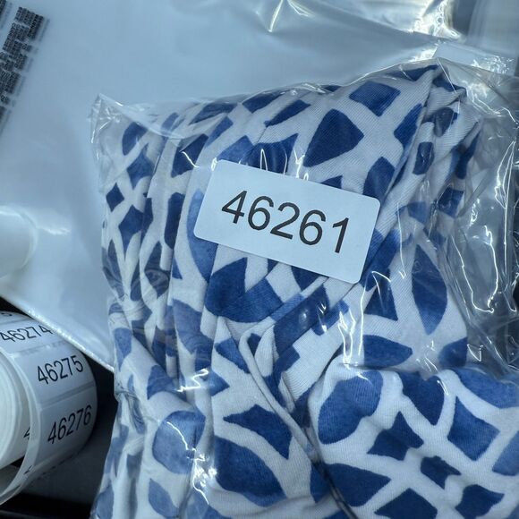 JM Collection Dress Women XL Blue Geometric Shift Midi V-Neck Sleeveless Rayon - Picture 7 of 7